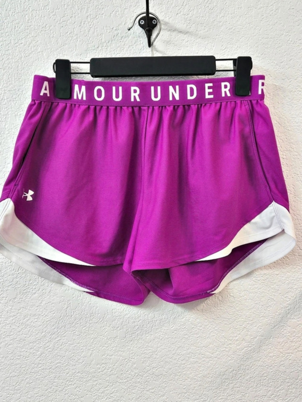 Under Armour Play Up Shorts Athletic Shorts Purple/Pink & White Size Large
